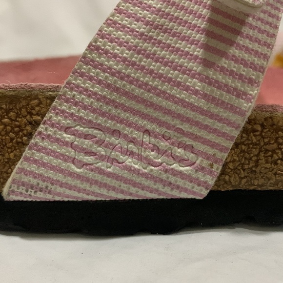Birkis by BIRKENSTOCK Aziza Pink and White Striped Sandals - Picture 5 of 10